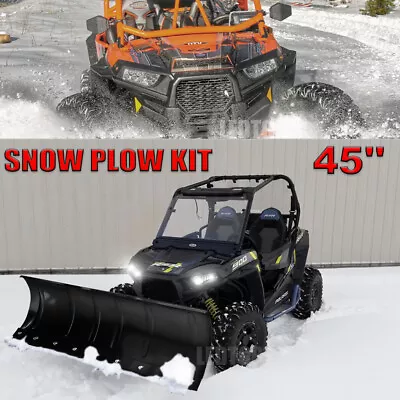 ATV UTV Truck Pickup Snow Plow Adjustable 45  Steel Push Blade Universal Kit • $295.99