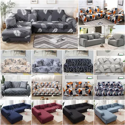 Sofa Covers 1 2 3 4 Seater High Stretch Lounge Slipcover Protector Couch Cover • $22.99