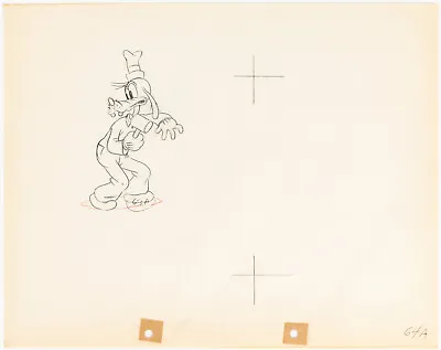 GOOFY HOLDING A HAMMER Mickey's Service Station VINTAGE DISNEY CEL DRAWING 1935 • $325