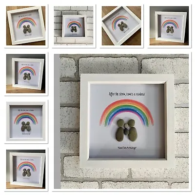 Rainbow 🌈 Baby Frame Baby Loss Gift Gift For New Parents Pebble Art Frame • £24