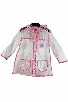 Girls Raincoat Rain Mac Clear Transparent Coat Summer Jacket F&F Kids Baby • £7.19