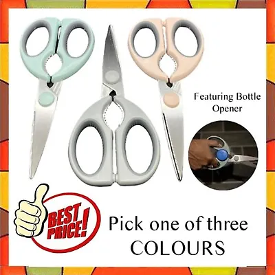 2 In1 Kitchen Scissors 8.5  Stainless Steel Food Meat Poultry Fish Shears Opener • £3.29