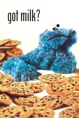 Cookie Monster Got Milk? Sesame Street Poster 24x34 • $27.99