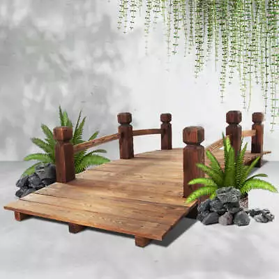 Gardeon Garden Decor Outdoor Ornament Wooden Bridge 160cm • $116.61