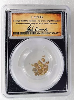 1857 SS Central America Shipwreck Gold Nuggets 1.5 Gr Eureka Bob Evans Signed  • $299.99