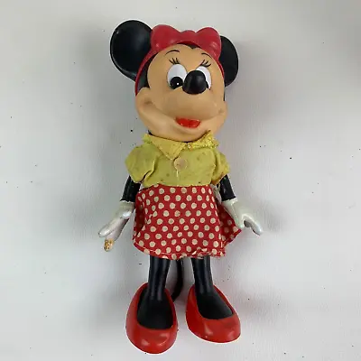 Vintage Minnie Mouse Vinyl 8 Inches Tall Doll Toy Walt Disney Productions W/Tail • $12.59