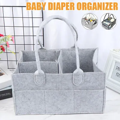 £7.99 • Buy Baby Diaper Caddy Organizer Felt Changing Nappy Kids Storage Carrier Bag Large