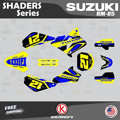 Graphics Kit For Suzuki RM85 (2001-2023) RM 85 Shaders - Blue • $54.99
