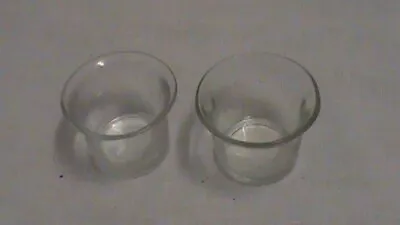 Clear Glass Lip Votive Candle Tealight Cups PAIR D22 • $5.99