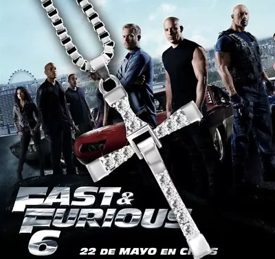 Silver Cross Chain Necklace Vin Diesel F9 Fast And Furious XXX Crucifix UK • $12.44