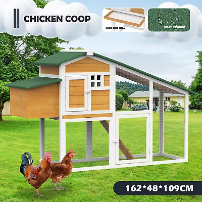 Advwin Chicken Coop Large Rabbit Hutch Wooden 2 Storey House Run Cage Pet Hutch • $169.90