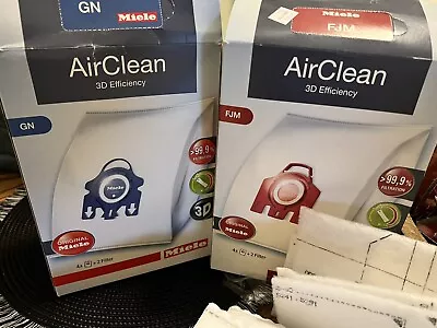 Miele AirClean 3D Efficiency Dust Bags Fjm And Gn Hepa Filters Big Lot! • $20