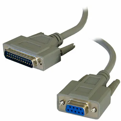  9 Pin Serial Female To 25 Pin Male Data Cable 2m • £4