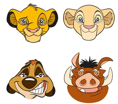 THE LION KING Birthday Party MASKS 8pcs FAVORS Simba Pumbaa Timon Rafiki • $3.99