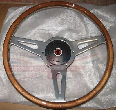 New 14  Wood Steering Wheel And Adaptor For MG Midget 1961-1963 MK1 • $289.95