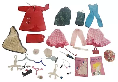 Vintage Lot Of BARBIE Clothes & Accessories With 1961 Barbie Booklet MATTEL • $100