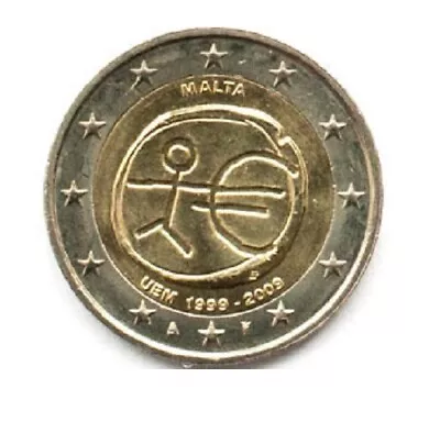 Malta 2 Euro 2009 10th Anniversary Of The Economic Monetary Union (#1117) • $5.95