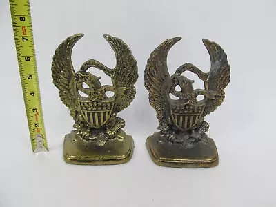 E Pluribus Unum Shield Eagle United States Seal – Brass Bookends Vintage • $21.24