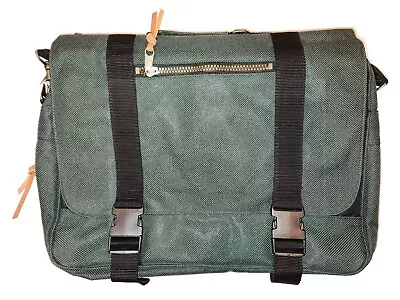 Men's Green Satchel Shoulder Crossbody Messenger Briefcase School Laptop Bag • $35