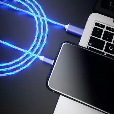 Flowing Light Up For Charger Data Type-C IPhone USB Sync LED Cable Charging Cord • $6.99