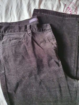 £9.90 • Buy Marks & Spencer Jeans Jet Black Needlecord Velvet Velour Feel Size 16 Long NWOT