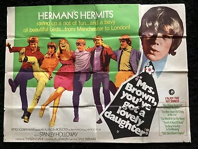 Mrs Brown You’ve Got A Lovely Daughter Quad Poster 1968  Herman’s Hermits • £80