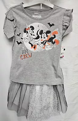 Disney's Toddler Girls' 3T Minnie Mouse Halloween Top & Tutu Skirt Boo Crew New • $10.99