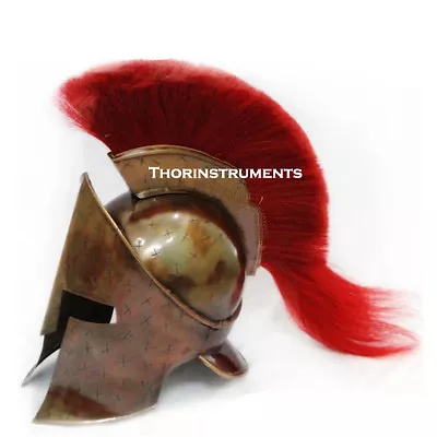 Medieval Spartan Helmet King 300 Armor Red Plume Helmet Christmas Costume Gift • $121.55