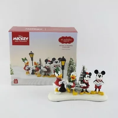 New Christmas Village Disney Figure Mickey Friends Caroling St Nicholas Square • $59.99