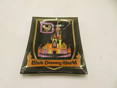 Vintage Walt Disney World Smoked Glass Ashtray ~ Cinderella Castle Trinket 6 In • $29.99