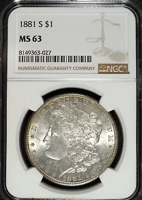 1881 S NGC MS 63 Morgan Silver Dollar ☆☆ UnCirculated ☆☆ Great Set Filler 027 • $74.89