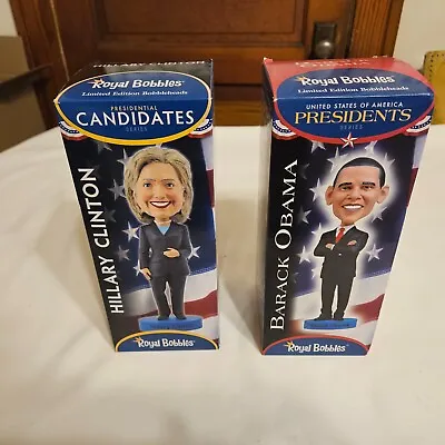 2 Royal Bobbles W/Box Hillary Clinton Barack Obama • $35