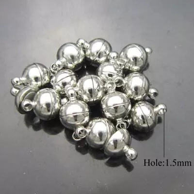 Round Magnetic Clasps - 6/8mm Strong Connectors Making Bracelets Necklace 10PC • $15.95