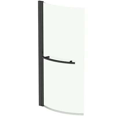 Orchard 6mm Matt Black P Shaped Shower Bath Screen With Rail • £209