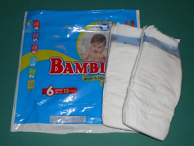 Vintage Bambi Size 6 Diapers Plastic Backed Size XXL Over 3 Years Bedwetting • $65