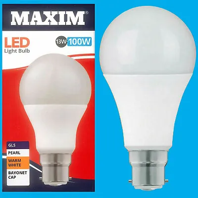 4x 13W (=100W) LED Pearl GLS BC B22 A60 Light Bulb 2700K Warm White Lamp • £12.49
