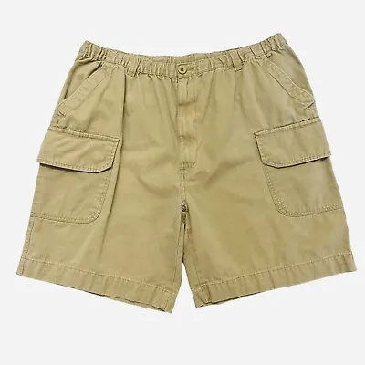 $14.99 • Buy Falls Creek Mens Cargo Shorts 36 X 8 Tan Elastic Waist Relax Fit Tag Size L