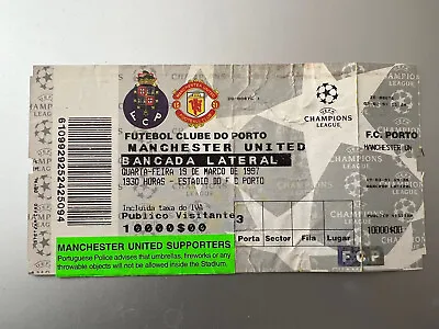 £5 • Buy FC Porto Vs  Manchester United 19th March 1997 Champions League Match Ticket.