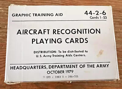 $14.99 • Buy 1979 Aircraft Recognition Playing Cards - Army Graphic Training Aid 44-2-6 Cards