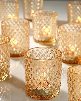36pcs Gold Votive Candle Holders Vintage Glass Tealight Candle Holders For We... • $40