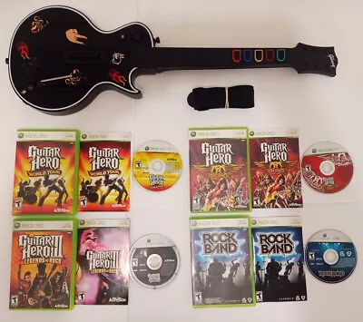 Gibson Les Paul Guitar Wireless Controller Xbox 360 Guitar Hero Bundle 4 Games • $199