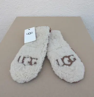 Ugg Logo Chestnut Curly Pile Sheepskin Flip Mitt Winter Mittens ~women S ~nwt • $59.95