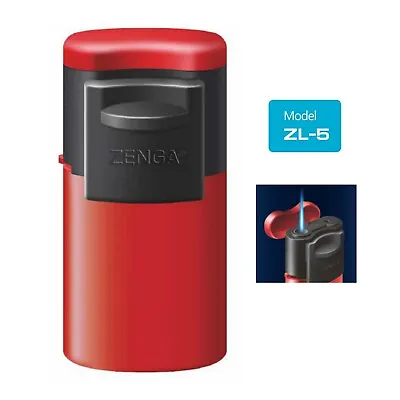 £3.99 • Buy Red Rubber Slider Jet Zenga Lighter, Refillable Lighter, Windproof - ZL-5