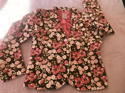 EUC Gymboree Primrose Blazer Coat 7 Floral Jacket Corduroy Holidays Christmas  • $26.89