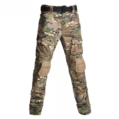 Men Pant Combat Pants With Pads Military Camo Trousers Multicam Cargo Pants New • $80.50