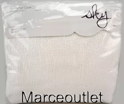 Sky Textured Matelasse Collection FULL / QUEEN Duvet Cover & Shams Set White • $19.99