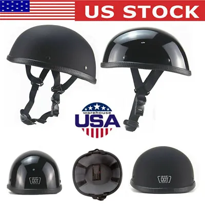 S-XXL Motorcycle FLAT DOT Beanie Helmet Half Helmet Cap Skid Scooter Chopper USA • $29.98