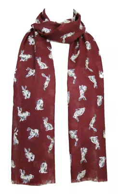 Peony® Womens Bunny Rabbit Scarf Ladies Fashion Scarves Cinnamon Brown • £17.99