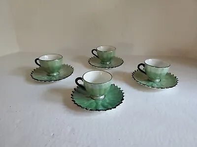 Set Of 4 Vintage Lusterware Demitasse Tea Cups And Saucers Made In Germany • $35