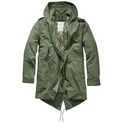 Brandit M51 US Parka Urban Lining Fishtail Mens Cotton Casual Outdoor Olive • £124.95